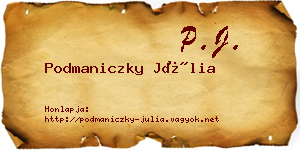 Podmaniczky Júlia névjegykártya